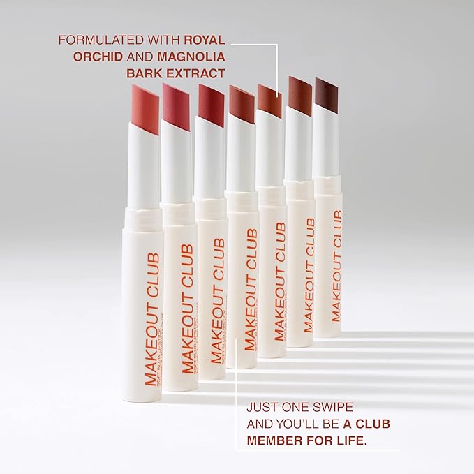 Freck Beauty MAKEOUT CLUB Soft Blur Lipstick – Medium-to-Full Coverage, 8-Hour Wear, Transfer-Proof, Buildable Soft Matte Finish, Wearable Color for All Skin Tones | BADDIE (Dark Brown)