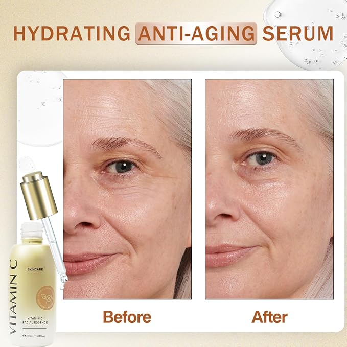 Vitamin C Serum for Face Skin Care Illuminating Serum with Hyaluronic Acid & Collagen, Brightening, Antioxidant, Anti Aging Wrinkles, Glow, Dark Spots Remover Women Hydrating Facial Serums 30ml/1.01oz