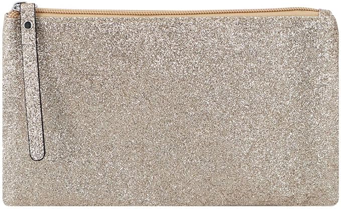 Celestial Glitter Makeup Pouch – Six Stunning Shades - Festive Cosmetic Bag (Solar Gold)