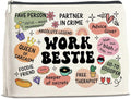 Work Bestie Gifts Makeup Bag, Work Best Friend Gifts for Women, Gifts for Coworker Colleagues Friend Work Bestie Zipper Makeup Pouch
