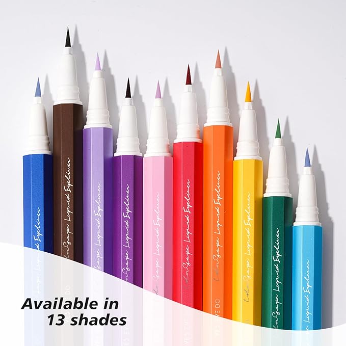 Liquid Eyeliner, Red Eyeliner Pen, Long Lasting Colored Eye Liner Pen with Precision Felt Tip, Water Removable, Friendly to Sensitive Skin, Party Makeup (Crimson Rave)