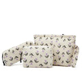 Makeup bag set small Cosmetic bag for women purse Corduroy Organizer with interior Pockets,cute Pencil zipper Pouch travel Toiletry Bag with handle(Tulip Purple)