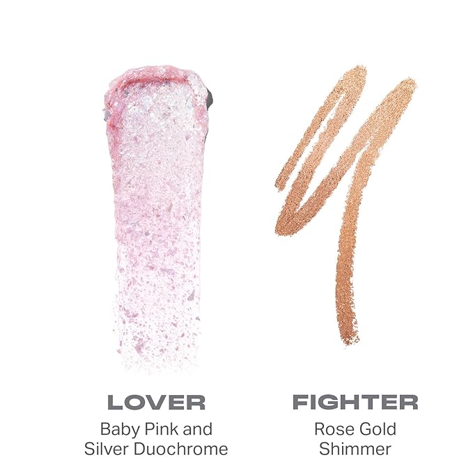 Morphe Mixed Signals Dual-Ended Eyeshadow Stick - Cream Eyeshadow Pigment & Chrome Liquid Flakes for Bold, Layered Eye Makeup Looks - Lover/Fighter (0.96 oz)