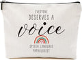 Blue Leaves Speech Therapy Gifts Speech Therapist Gift for Women, Therapist Makeup Bag, Speech Language Pathologist Cosmetic Bag - Everyone Deserves a Voice Speech Language Pathologist