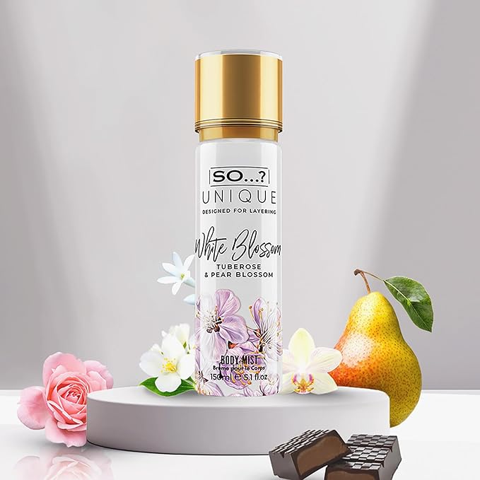 So...? Unique Body Mist - White Blossom for Women - 5.1 oz Body Mist - Pack of 3