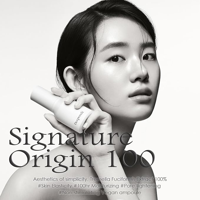Signature Origin 100 Snow Mushroom Serum 1.69 fl.oz. 50ml, All-in-One Serum for Face with 100% Snow Mushroom extract for glass skin, Korean Skincare
