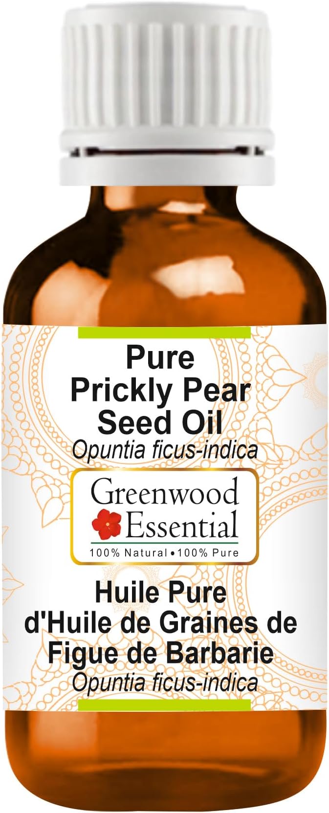 Greenwood Essential Pure Prickly Pear Seed Oil (Opuntia ficus-indica) Premium Therapeutic Grade Infused 5ml (0.16 oz)