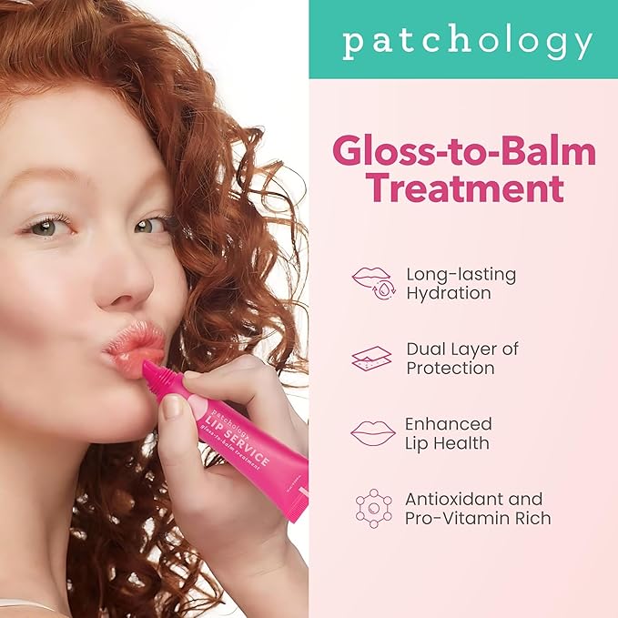 Patchology Lip Gloss for Women - Hydrating Gloss with Aloe, Honey & Goji Berry Oil, Moisturizing Treatment for Cracked Lips, Christmas Gifts for Women & Stocking Stuffers for Teen Girls (Clear, 15ml)