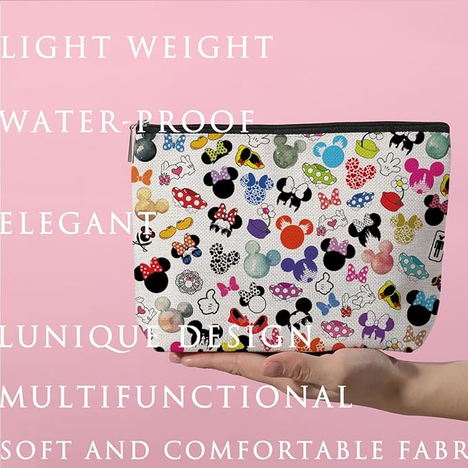 Cute Cartoon Mouse Makeup Bag Animal Lovers Gifts for Women Female Her Teen Daughter Cousin Best Friend Sister BFF Magic Mouse Stuff Cosmetic Bag Wizard Gifts Mothers Nurse Day Graduation Birthday