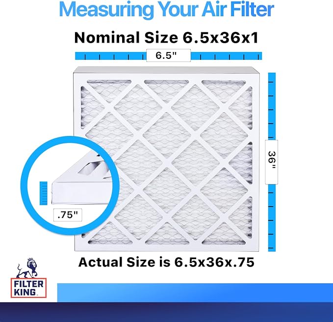 Filter King 6.5x36x1 Air Filter | 4-PACK | MERV 8 HVAC Pleated A/C Furnace - Image 2