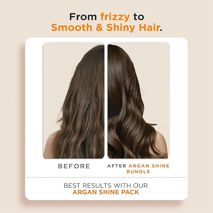 Bundle Argan Shine Hair Treatment 4 oz + Argan Oil 2 oz (2 Pack) – Organic Argan Oil for Intense Shine, Smoothness & Hair Protection