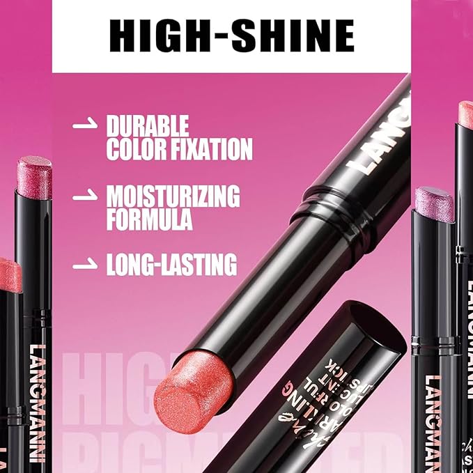 Pink Red Lipstick For Women Matte Nude Glitter Shimmer Metallic Highly Pigmented Moisturizing Lip stick Hypoallergenic Waterproof Long Lasting Lipsticks Quick Makeup Lightweight Portable 01#