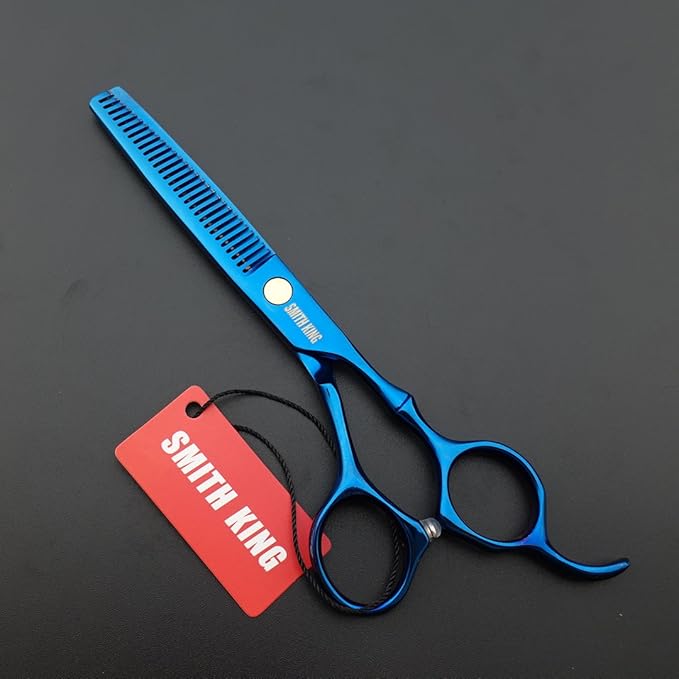 6.0 Inches Professional hair cutting thinning scissors set with razor (Blue)