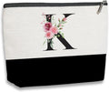 Initial Makeup Bag, Personalized Gifts for Women, Personalized Makeup Bag, Bridesmaid Gifts, Cosmetic bags for Women (Letter K)