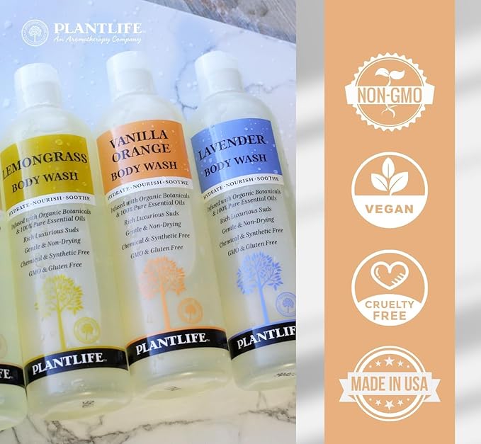 Plantlife Himalayan Rose Body Wash - GMO and Gluten Free Gentle and Moisturizing Body Wash That Contains Only Ingredients Straight from Nature - Manufactured in the USA 14 oz