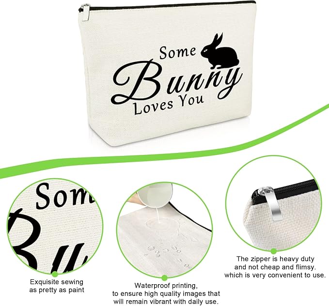 Bunny Lovers Gifts Makeup Bag Bunny Gifts for Women Rabbit Lover Animal Lover Presents for Bunnie Mom Cosmetic Bag Rabbit Presents for Girls Friends Sister Christmas Birthday Travel Cosmetic Pouch