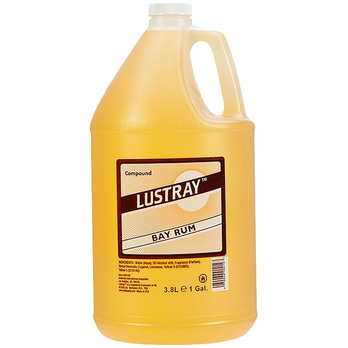 Clubman Lustray Bay Rum After Shave - Classic Masculine Scent Aftershave for Men, Barbershop & Home Use Splash, 1 Gallon