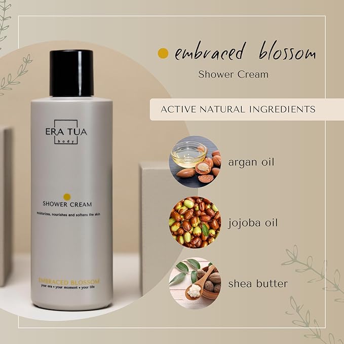 Embraced Blossom Shower Cream | Dutch Made & Formulated | Nourishing Body Wash for All Skin Types | Sweet Scent of Neroli, Orange Blossom & Jasmine 200 ML