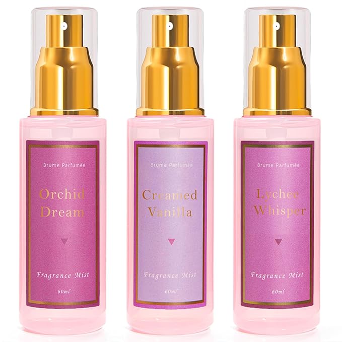 Body Spray for Women 3 Pack, Fragrance Mist Gift Set, Travel Size Each 60ml, Vanilla Orchid Lychee