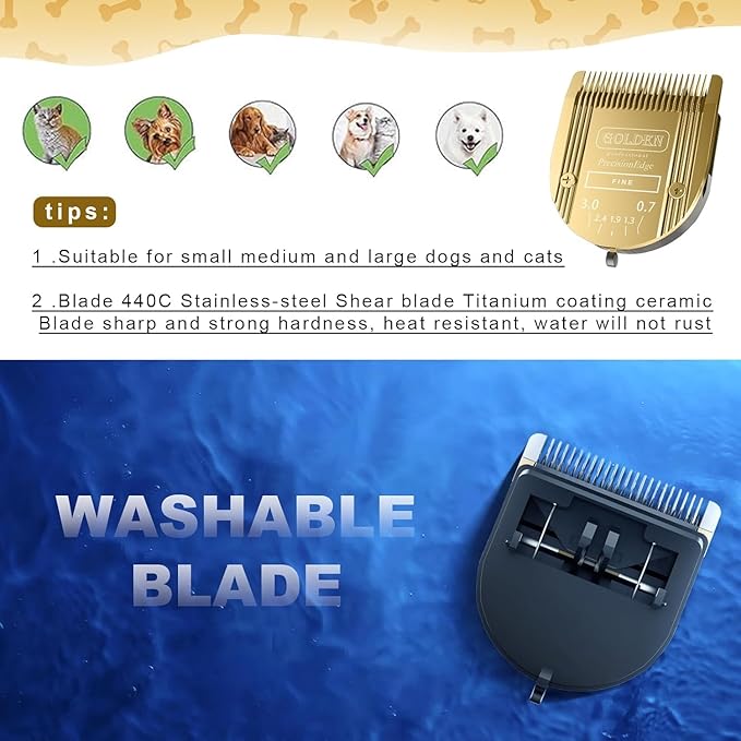 Audoc Adjustable 5 in 1 Blades Dog Grooming Blades Compatible with Wahl Animal Clipper Arco, Bravura, Chromado, Creativa, Figura, and Motion Pet, Dog, and Horse
