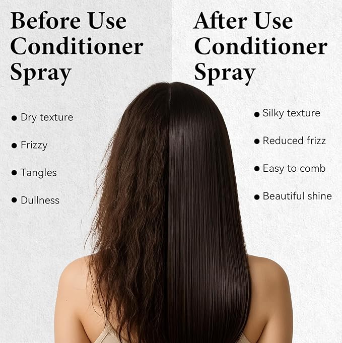 Hair Milk Spray, Nourishes Hair Detangler Conditioner, Repairs Dry, Damage & Split Brittle Strands, All in One Leave-In Mist for All Hair Types, Cruelty Free Refreshing Formula, 4.56 Fl Oz