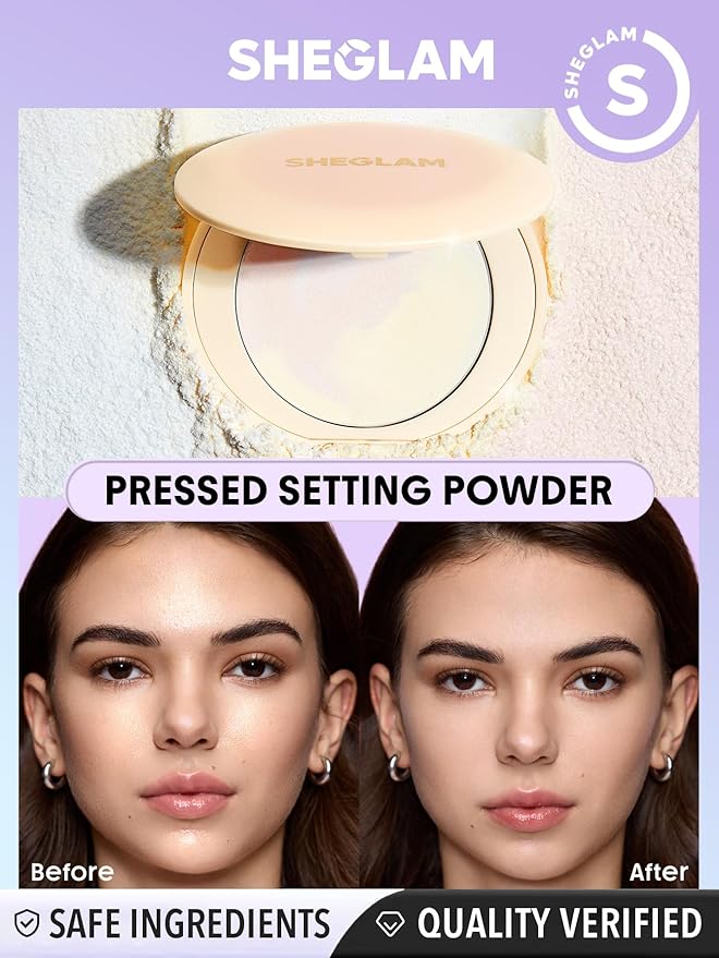 SHEGLAM Magic Veil Setting Powder Pressed Finishing Powder Waterproof&Oil Control,Moisturizing and non-drying Setting-Marble