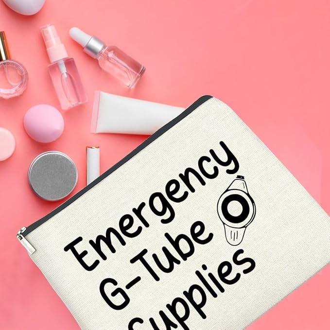 Emergency G-Tube Supplies Cosmetic Bag Gifts for Dietician Nurse Makeup Bag Zipper Makeup Pouch Critical Care Nursing Gift