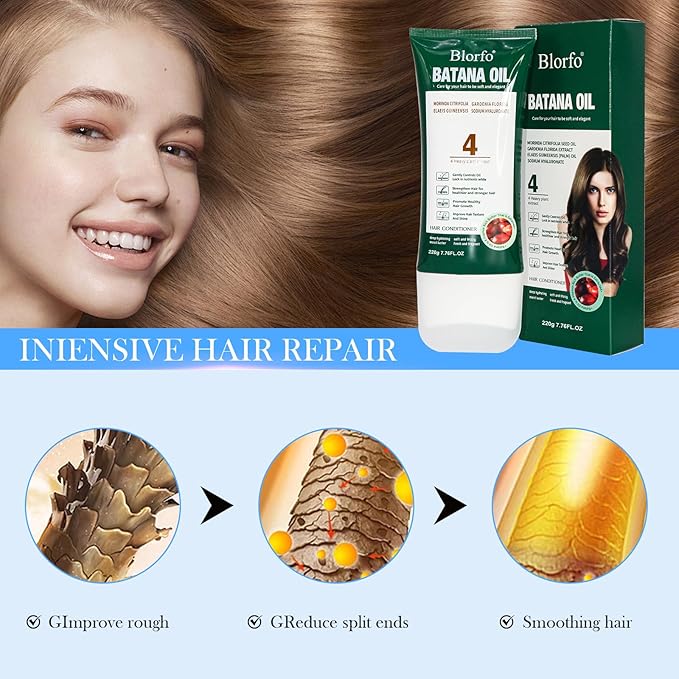 Batana Oil for Hair Growth – 100% Pure Organic & Raw Batana – Promotes Thicker, Stronger Hair, Helps Prevent Hair Loss – Natural for Men & Women – 7.76 oz