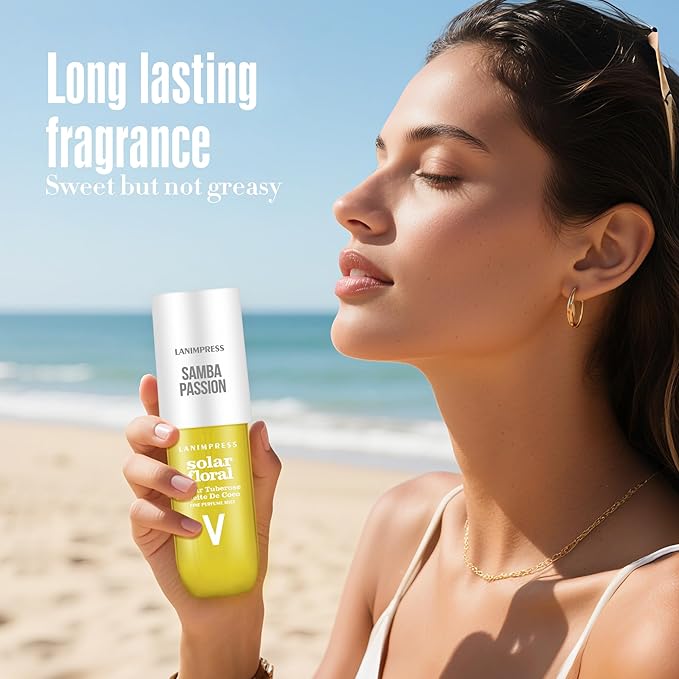 Perfume - No.5，Body Spray For Women（Eau De Perfum） Hair & Body Fragrance Mist（Beachy & Warm Sand），Leite De Coco,Warm Sand, Vanilla，Perfumes For Women（3 fl oz）