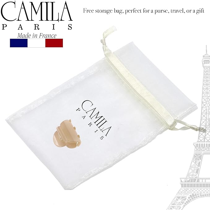 Camila Paris CP3293 French Hair Clip for Women, Small Nude Girls Hair Claw Clips Fashion Durable Hair Accessories for Women, Luxury Ladies Strong Hold No Slip Grip Clamp, Made in France