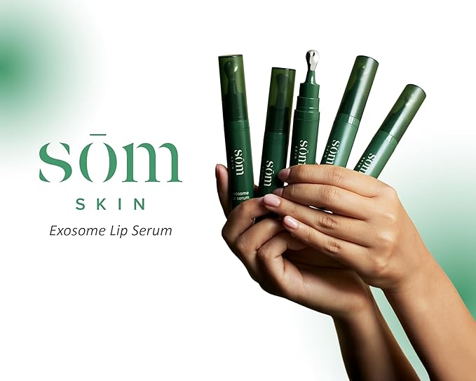 Exosome Lip Serum | Hydrating & Anti-Aging Lip Formula, Reduces Fine Lines & Wrinkles, Microbead Exfoliation, Plumps & Nourishes