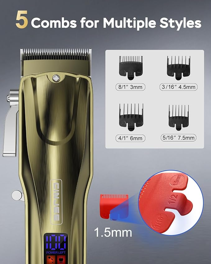 Hair Clippers for Men Professional Cordless & Corded - Barber Clippers Rechargeable for Hair Cutting, Beard and Body Grooming Kit for Household