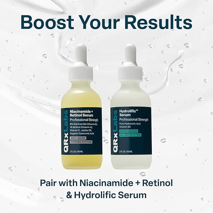 QRxLabs Peptide Complex Face Serum - 1 Fl Oz Unscented Gel - Collagen Booster & Hyaluronic Acid with Chamomile Extract for Skin Care, Peptide Booster & Tightening