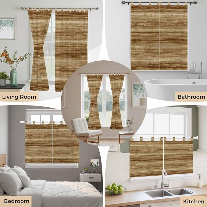 Vintage Western Bathroom Curtains 63 Inch Length, Window Curtains Tab Top - Image 7