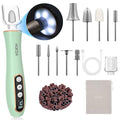 Cordless Electric Nail Drill with 360° LED light&10 Speeds, Professional Manicure Pedicure Kit, Rechargeable Pedicure Tools for feet, Hand Foot Care Nail Drill for Thick Nail Toenail Cuticle Women Men