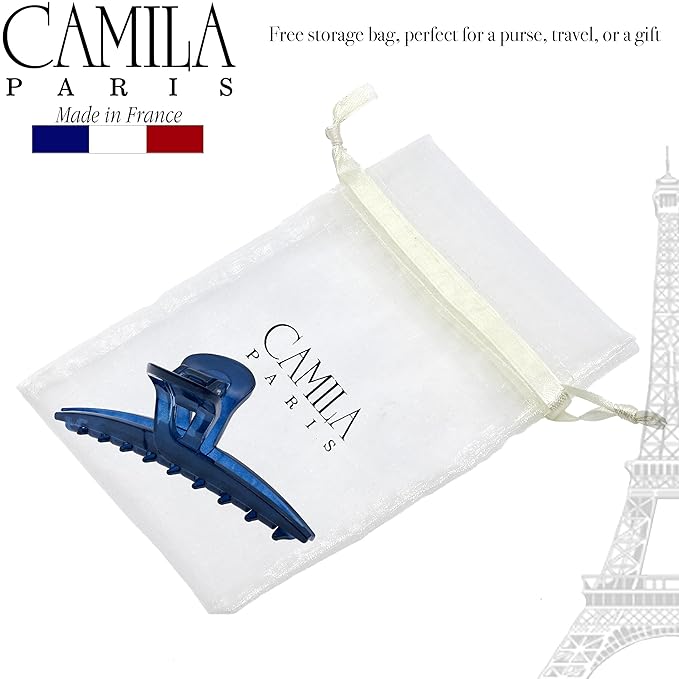 Camila Paris CP3226 French Hair Clip for Women, Narrow, Strong Hold Grip Double Teeth Girls Hair Claw Clips Jaw, Fashion Durable Styling Hair Accessories for Women, Made in France