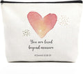 Christian Gifts for Women Religious Bible Verse Makeup Bag Inspirational Scripture Nursery Decor Gift Bag Birthday Christmas Gift Ideas for Her Friends You Are Loved Beyond Measure Romans 8:38-39