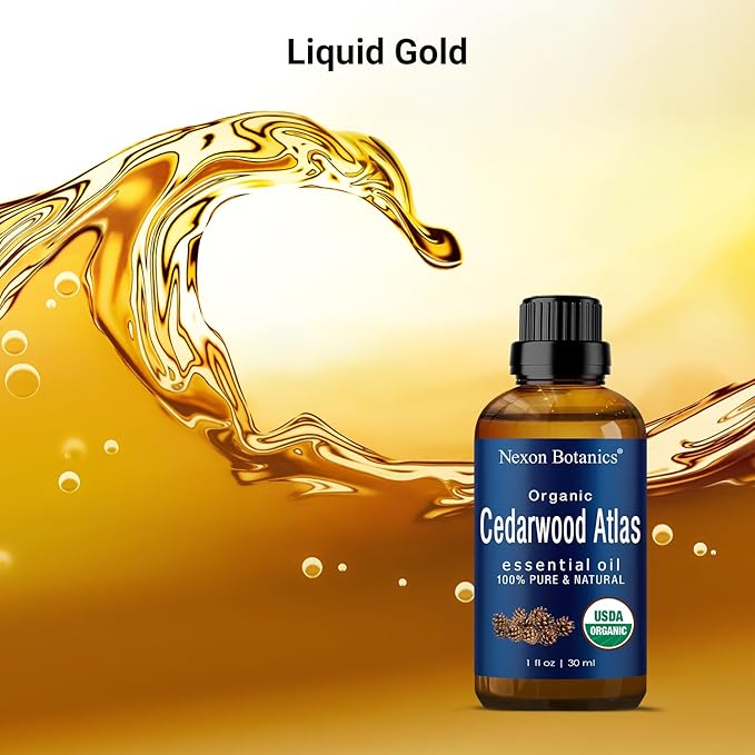 Organic Cedarwood Essential Oil 30 ml - Pure, Natural Oils for Aromatherapy, Diffusers, DIY, Candle and Soap Making Scent - Nexon Botanics
