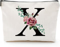 A-Z Personalized Makeup Bag, Monogrammed Bridesmaid Presents Cosmetic Bag, Portable Stationary Storage Organizer, Friendship Travel Makeup Bags