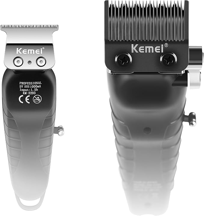 KEMEI Hair Clippers for Men, Professional Clipper and Trimmers Set, Cordless Zero Gap Trimmer for Men with LED Display, 11 Guide Combs