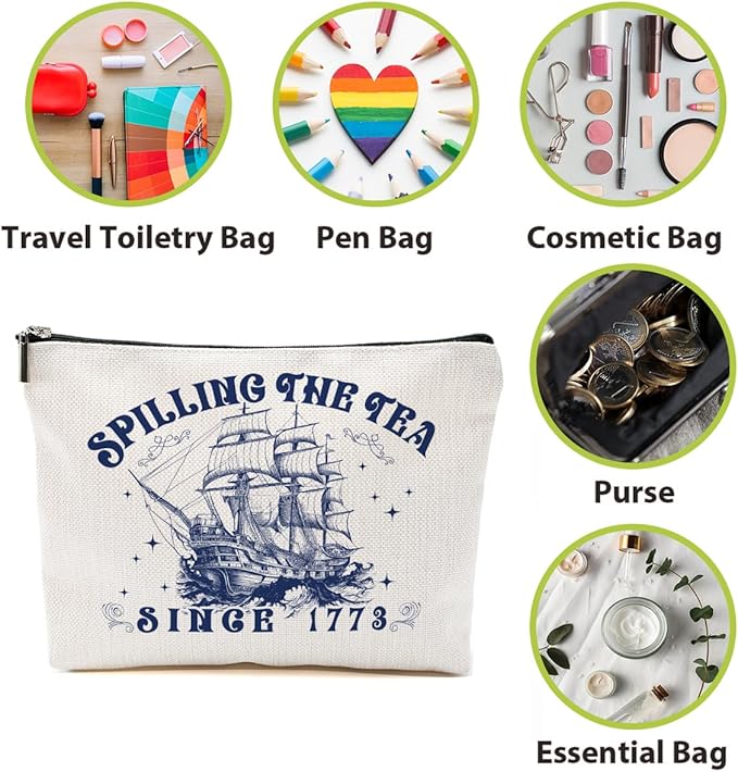 History Teacher Gifts Makeup Bag, Teacher Appreciation Gifts Cosmetic Bag, Funny Organizer Zipper Pouch, Gifts for History Lovers Women Girls Friends Sister Coworker Daughter