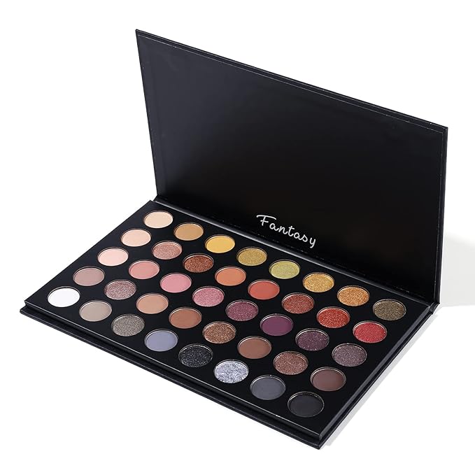 Professional Neutral Smokey Eyeshadow Makeup Palette, Matte Shimmer Metallic Black Grey Dark Goth Eye Shadows for Halloween, Pigmented Warm Smoky Naked Nude Rosy Gold Brown Pallet Daily Make Up Kit