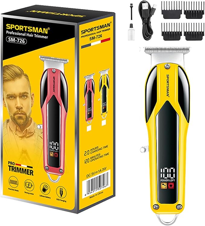 Hair Clippers for Men, Cordless Clipper and Trimmer Set, Clippers for Hair Cutting Kit with LCD Display, Long Battery Life, R-Shaped Rounded Corner Design,Powerful Motor, Gifts for Men