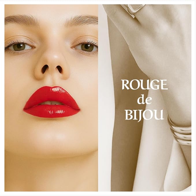 PARIS ROUGE de BIJOU Jewel Shine Lipstick – 274 ROSEA | Rosy Pink-Beige, Glossy Shine, Comfortable Hydration, Jewel Complex with Diamond • Ruby • Pearl Powders (688 RUBEA, 0.63 ounces)