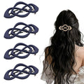 Vintage French Barrette Hair Clips, Hair Barrettes Hair Accessories for Women Girls, Elegant Retro Non Slip Clip with Classic Design Thick to Thin, Stylish Accessories Hair (Navy Blue, 4PCS)