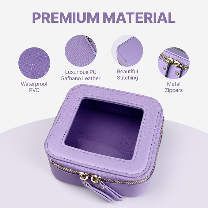Small Clear Makeup Bag Travel Cosmetic Case, Portable Make Up Organizer Traveling Compact Car Bag for Essentials Transparent Toiletry Bag with Zipper