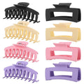 LuSeren 8 Pack Hair Clips for Women 4.3 Inch Large Hair Claw Clips for Women Thin Thick Curly Hair, Big Matte Banana Clips,Strong Hold jaw clips Black Purple Beige Pink
