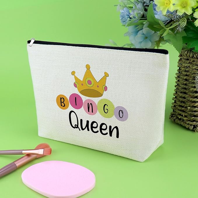 Bingo Gifts for Women Makeup Bag Bingo Lovers Gift Gambling Presents for Women Best Friend Sister Game Player Birthday Presents Casino Lovers Cosmetic Bag Christmas Graduation Travel Cosmetic Pouch