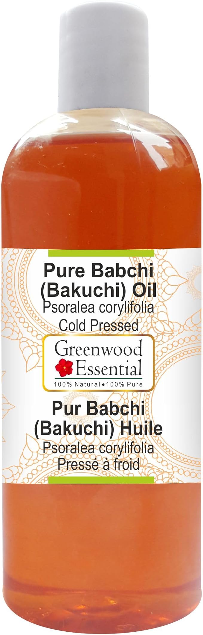Greenwood Essential Babchi (Bakuchi) Oil (Psoralea corylifolia) | Cold Pressed | Natural | Undiluted | For Diluting Essential Oils | For Skin & Massage | Men & Women | 200ml (6.76 oz)