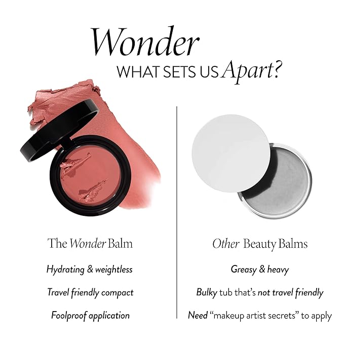 LAURA GELLER NEW YORK The Wonder Balm Cream Blush - Hydrating Weightless Subtle Hint of Color + Glow for Mature Skin - Vegan Squalane - Apply to Cheeks & Lips (03 Rosy Refresh)
